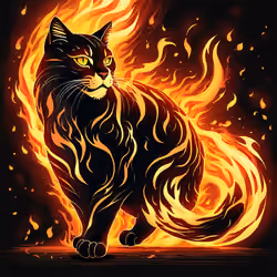 Feline Flame - Fire as Fur