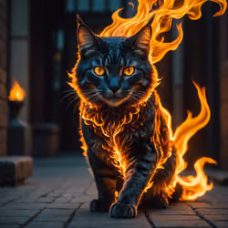 Feline Flame - Fiery Stare