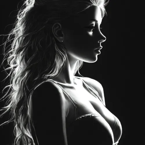 Woman backlit portrait
