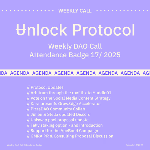 Unlock DAO Call 17/2025