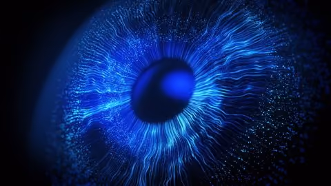 Abstract blue light explosion that expands in space