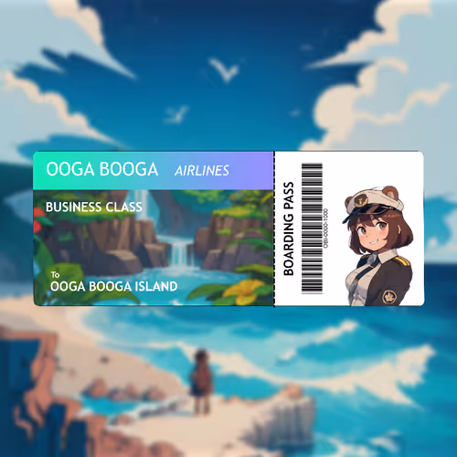 OOGA BOOGA AIR TICKET