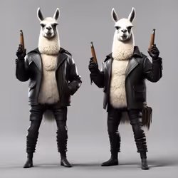 Llamas in black