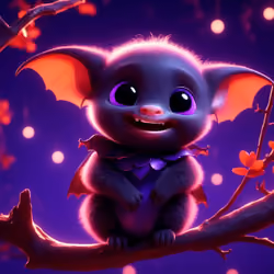 5 Baby Bats - Purple