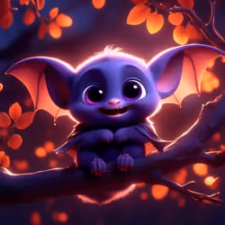 4 Baby Bats - Autumn