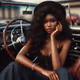 Girl and a vintage car