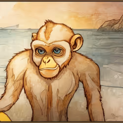 Monkey On A Beach - Big Rock Beach