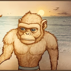 Monkey On A Beach - Hodl Banana