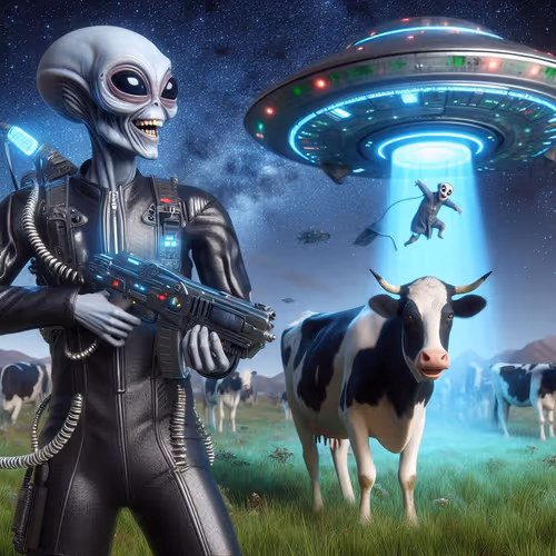 Alien and cow