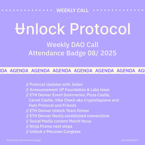 Ticket for Unlock DAO Call 08/2025