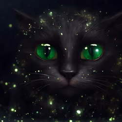 9 - Smiling Black Cat - Fire Flies