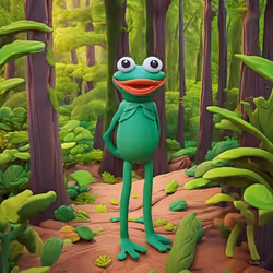 Frog in Forest - Smiling Friendly