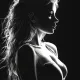 Woman backlit portrait