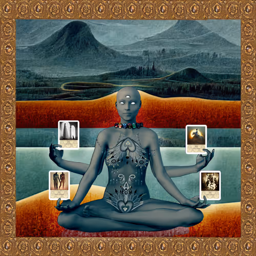4 Card Tarot spreads draw from the Blue Goddess Tarot Deck