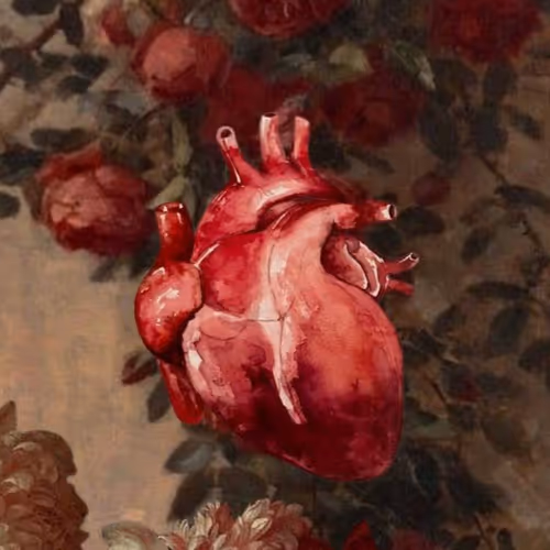 picture of heart and flowers