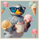 The duck holds the ice cream