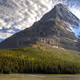 A towering mountain range