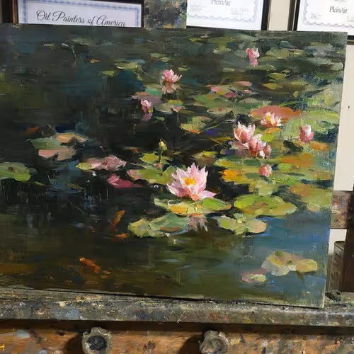 painted water lilies