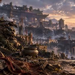 a desolate, ruined place