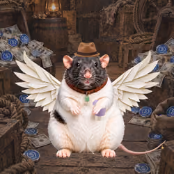 Fat Cat Bat Rat Wif Hat #00694