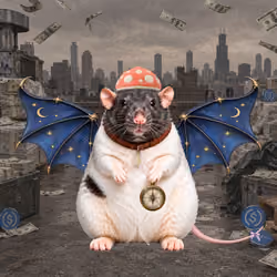 Fat Cat Bat Rat Wif Hat #00945