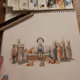 Watercolors and lines