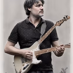 Man with double guitar