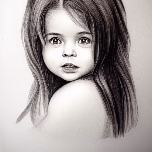 Realistic portraits of girls in pencil