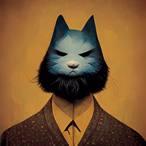 A man with cat face