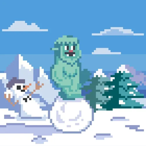 Snowball Rolling Sasquatch - Green