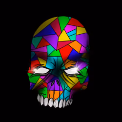 Stained glass skull