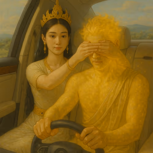 Me helping him use car