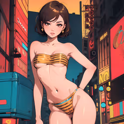 Retrowave Waifu (brown)