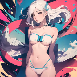 Retrowave Waifu (white)