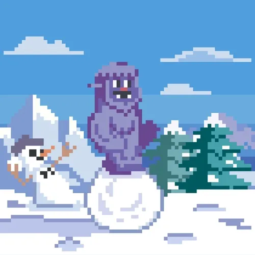 Snowball Rolling Sasquatch - Purple