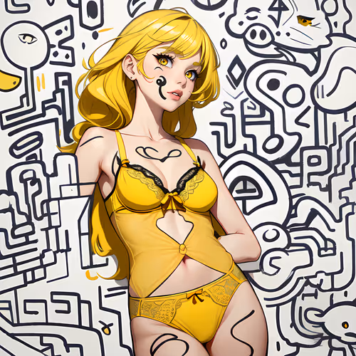 Doodle Waifu (yellow)