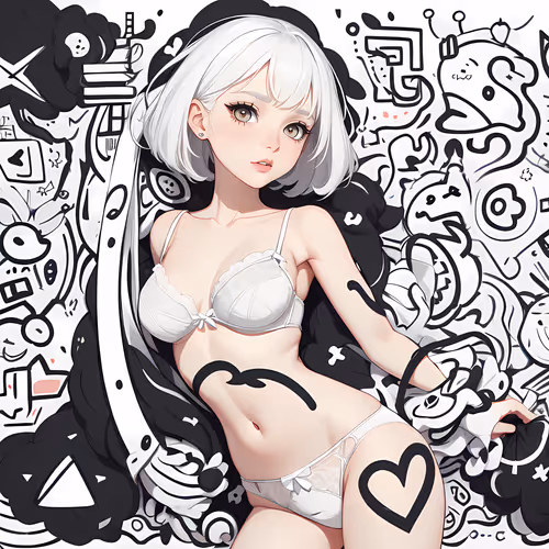 Doodle Waifu (white)