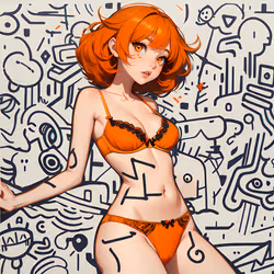 Doodle Waifu (orange)