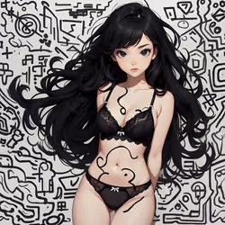 Doodle Waifu (black)