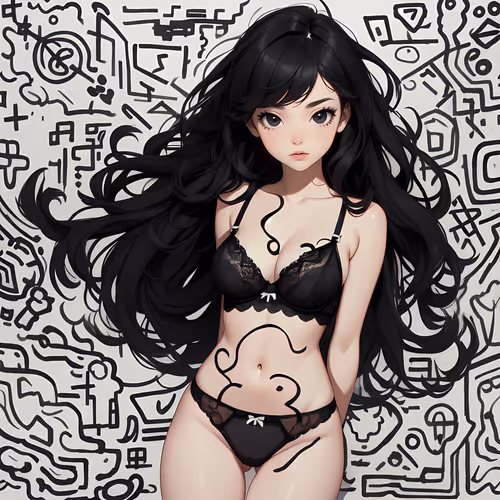 Doodle Waifu (black)