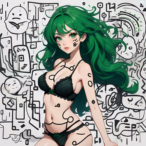 Doodle Waifu (green)