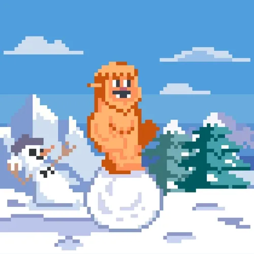 Snowball Rolling Sasquatch - Orange