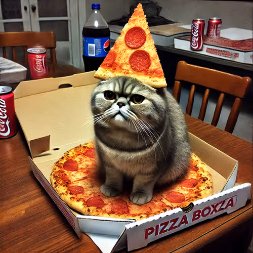 Cat in Pizza Box