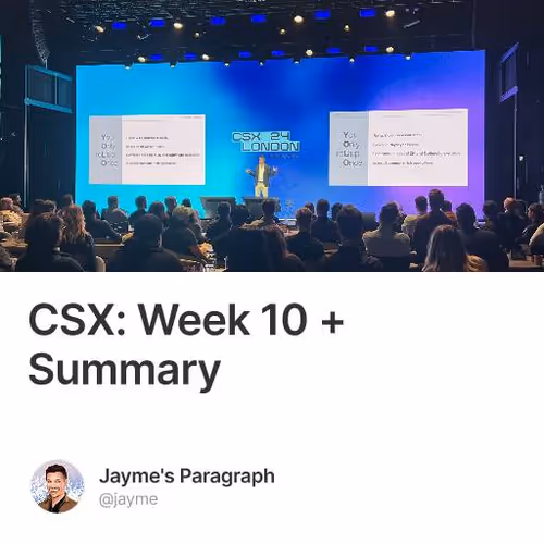 CSX: Week 10 + Summary