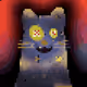 Pixel Quantum Cat (Red Sky)