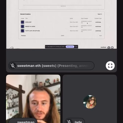 Sweetman walking Jade and I through the In Process admin dashboard where we’re looking at Black Dave