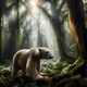 polar bear wandering through a dense tropical jungle