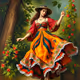Dancing gypsy girl