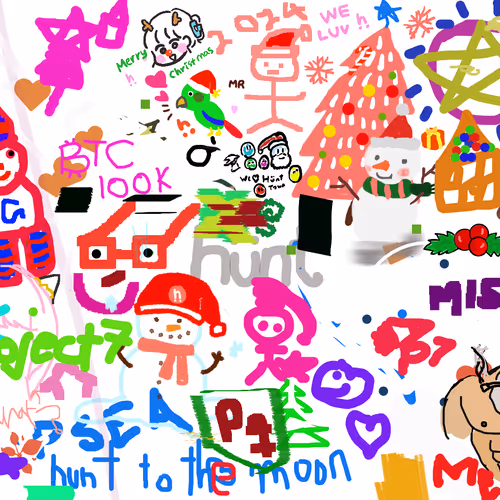 Hunt Town Christmas Art