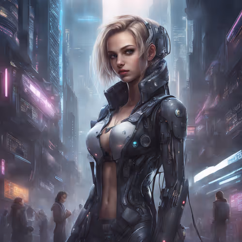Beautiful Tech On Cyber Girl